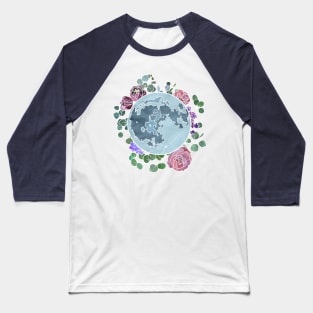 Floral Full Moon Baseball T-Shirt